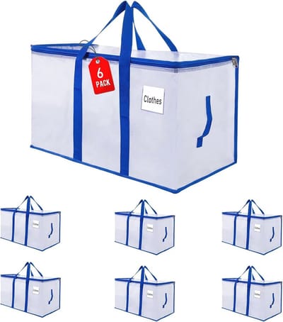 Verhuistassen 105 L - 6-pack Heavy Duty Opbergtassen voor Verhuizing en Opslag