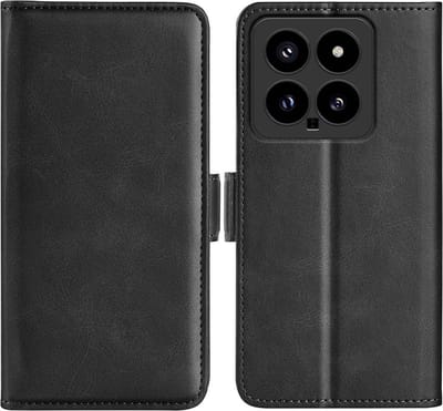 MobyDefend Hoesje - Geschikt voor Xiaomi 14 - Luxe Wallet Book Case (Sluiting Zijkant) - Zwart