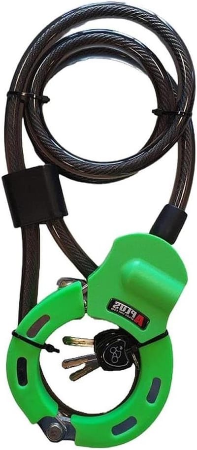 Step Slot - Scooter Beveiliging - Voertuig Beveiligen - Gehard Staal - 100CM Kabel - Groen
