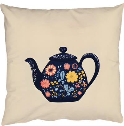 Sierkussens - Kussentjes Woonkamer - 50x50 cm - Theepot - Kleurrijk - Bloemen