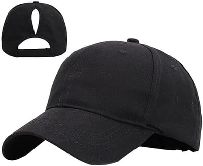 Ponytail Baseballpet - Katoenen ademende verstelbare lichtgewicht zonbescherming - Unisex vintage kleur rommelige kruispet