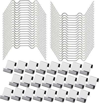 100 stuks Z Clips voor Glas & Polycarbonaat, Roestvrijstalen Bevestigingen voor Kasbeglazing