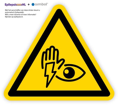 Simbol® - Stickers Waarschuwing Flitsend licht en patronen (epilepsie) - Formaat ▲ 5 x 5 x 5 cm.