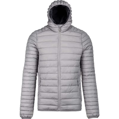 Outdoorjas 'Lightweight Hood Padded' merk Kariban Marl Donkergrijs - L