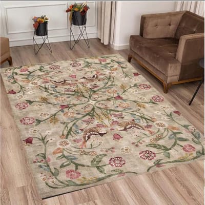 Boho Chic Elegantie Bloemig Tapijt Turks Traditioneel Uniek Wasbaar Antislip Tapijt Verweerd Groot Gebied Tapijt, Tapijten voor Woonkamer 40x60cm
