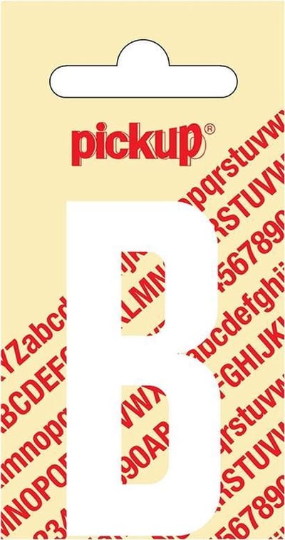 Pickup plakletter Nobel 60 mm wit B - 31012060B