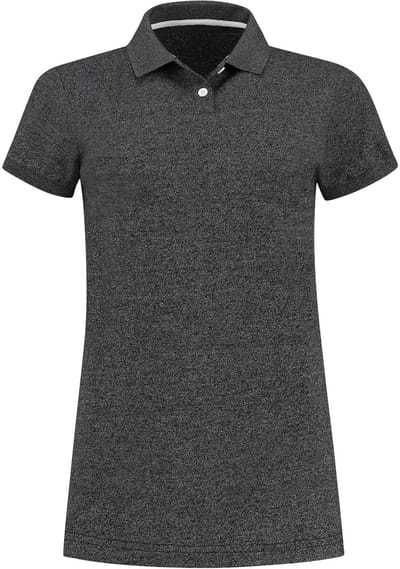 Lemon & Soda Heather polo voor dames in de kleur heather zwart in de maat S