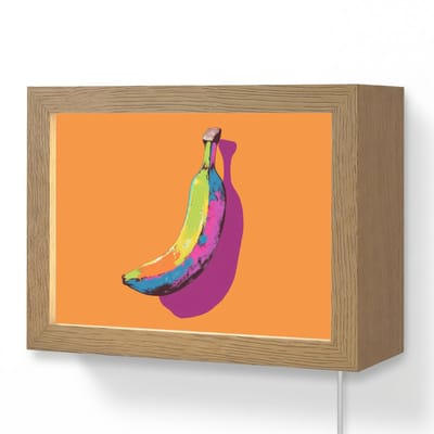 Wandlamp 20x15 cm - Oplaadbaar - Felle kleuren - Banaan - popart - Wandlampen binnen woonkamer - Slaapkamer lamp met kabel - Decoratieve nachtlamp - Vloerlamp snoer