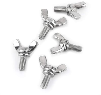 Metalen vleugelmoeren M6 x 16 mm, handdraad, roestvrij staal 304 voor huishoudelijke apparaten en communicatie (5 stuks)