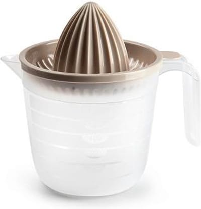 Plasticforte Sinaasappelpers/citruspers - Handmatig - kunststof - 16 x 15 cm - beige