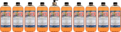 Body & Hair Sweet Orange & Cedarwood 1 liter met gouden pomp - set van 10 stuks - 2 in 1 voor lichaam en haar - voordeelverpakking