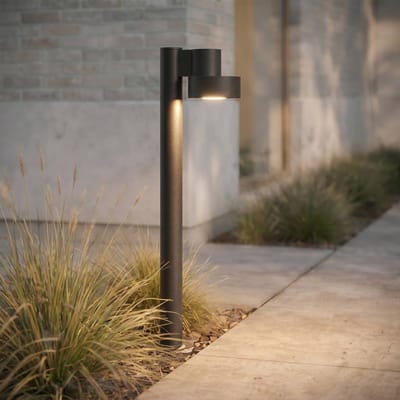Lucande LED tuinpadverlichting Elune, matzwart, IP44, hoogte 77 cm