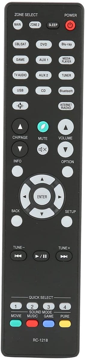 Allecto - RC-1218 Audio Video Receiver - Vervangende Afstandsbediening - Zwart - Geschikt voor - Ideaal voor thuisbioscoop - Handige bediening