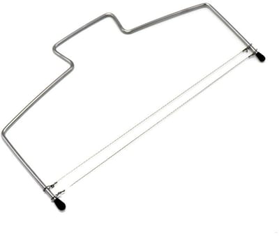 EXCITAT Taartzaag - Taartbodemverdeler - Taartsnijder - met 2 gekartelde snijlijnen - Roestvrij staal - Zilver