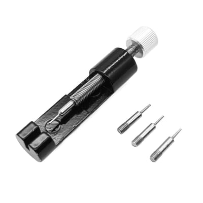 Dailygoods- Horlogeschakelverwijderingsgereedschap met 3 extra pinnen - Horlogebandverwijderingsset - Reparatieset - Vingerhoedjes - Geschikt voor het vervangen van horlogebandjes - Eenvoudig in gebruik - Horlogebandverwijderaar