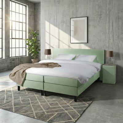 Mörgenn Boxspring Comforta - Pocketvering - Groen - 80x200 cm - Inclusief Dekbed en Kussens
