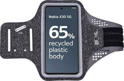 Hoesje Geschikt voor Nokia X30 hardloop telefoonhouder – armband - sportband - van stof - Zwart