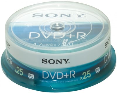 "Sony DVD+R 4,7Gb 16x - Spindel / 25 stuks "