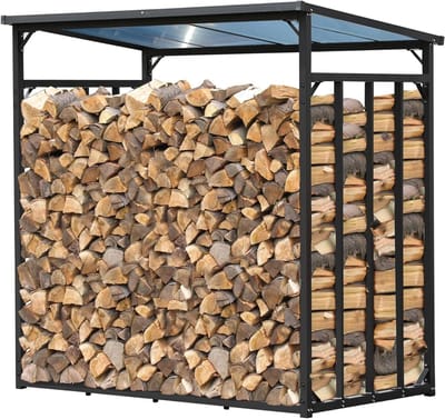 QUICK STAR Metalen haardhoutrek antraciet XXL 185 x 100 x 185 cm XXXL tuin haardhoutrek 3,5 m³ haardhoutopslag stapelhulp buiten