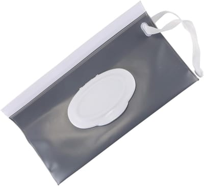 Herbruikbare doekjes tas - Reisdoekjes houder - Onderweg hygiëne - Vochtige doekjes blijven vochtig - 24 x 13.5 cm - Wit