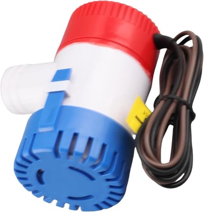 Elektrische Lenspomp - Dompelpomp Jachtboot - Waterafvoer Varen - Ontstekingsbeveiligd Drooglopen - 1100 GPH 12V - Rood Wit Blauw