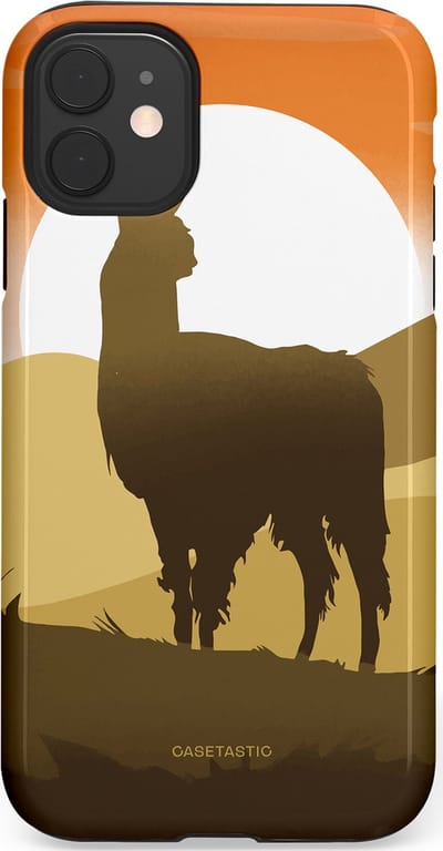 Casetastic Hoesje Geschikt voor Apple iPhone 11 - Stijlvolle Beschermende Duo-layer Case - Silhouet Alpaca