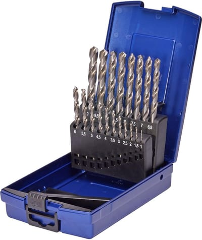 SW-Stahl 81319L spiraalborenset HSS-G, 19-delig in patentcassette, van 1-10 mm