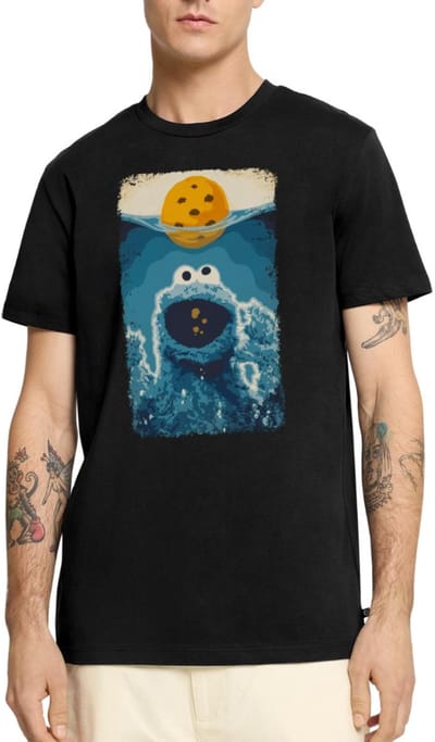 Sesamstraat Koekiemonster Haai Premium T Shirt Heren