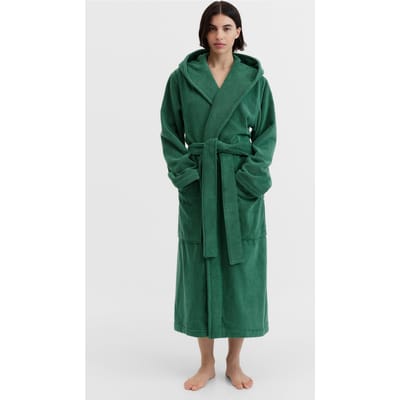 Tekla Unisex Hooded Bathrobe Teal Green Maat: XS | Badjassen Outlet | Unisex | Groen