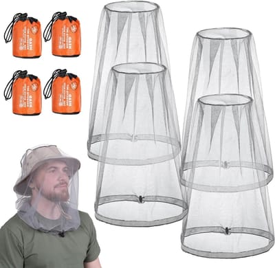 Herbruikbaar hoofdnet voor muggenbescherming, ademend en verstelbaar, ideaal voor outdoor activiteiten zoals klimmen, vissen en imkeren (2 stuks)