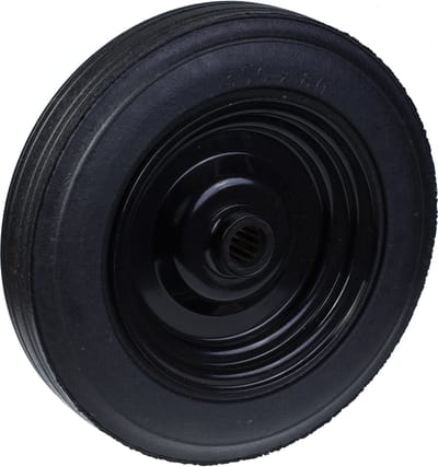 350 mm (14 inch) wiel met rubberen band, geperst stalen hart, 31,8 mm dik, draagvermogen 800 kg, set van 2