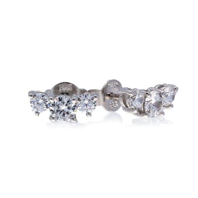zilverkleurige fantasie oorknoppen diamonfire 3 zirkonina`s 806.0394.00
