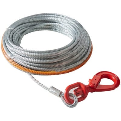 VEVOR Slingerkabel 9,5 mm X 15,2 M Staalkabel 67,6 Kn Breeksterkte van De Kabel Bosbouwkabel met Draaibare Haak Hijskabel Staalkabel Sleepkabel Ideaal voor ATV's UTV's Auto's SUV's Of Grote Terreinvoertuigen