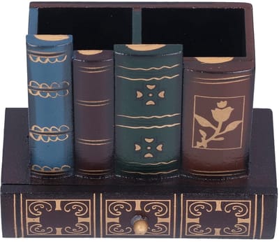 Dailygoods- Pennenhouder Lichtgewicht - Bureau Organizer - Retro Patroon - Duurzaam - 3 Compartimenten - Kantoorbenodigdheden - Pennenbakje