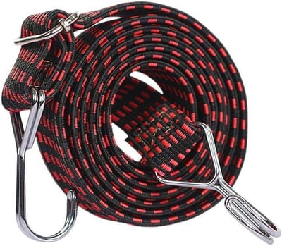 Verstelbare Bungeekoorden - Elastische Spanbanden - Bagage Bevestigen - Plat Breed Ontwerp - 65 meter - Rood Zwart