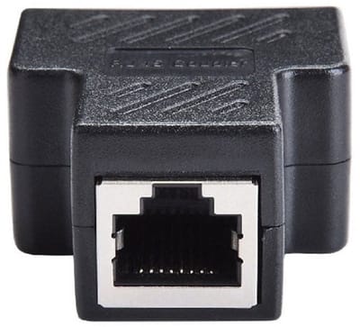 Oneay RJ45 splitteradapter met 1 naar 2 poorten (vrouwelijk naar vrouwelijk), internetverlenger, netwerkconnector, ondersteunt Cat5, Cat5e, Cat6, Cat6e en Cat7 ethernetkabels, zwart.