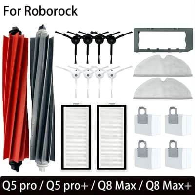 Voor Roborock Q8 Max, Q8 Max +, Q5 Pro, Q5 Pro + Vervangende Onderdelen Accessoires Belangrijkste Zijborstel Hepa Filter Mop Stofzak
