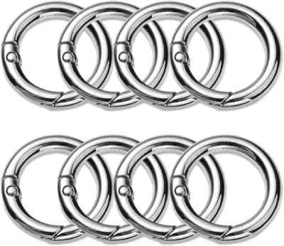 Ronde Karabijnsluitingen - Veerringen Sleutelhangers - DIY Knutselen - Zilverkleurig Metaal - 32mm Doorsnee - Nikkel