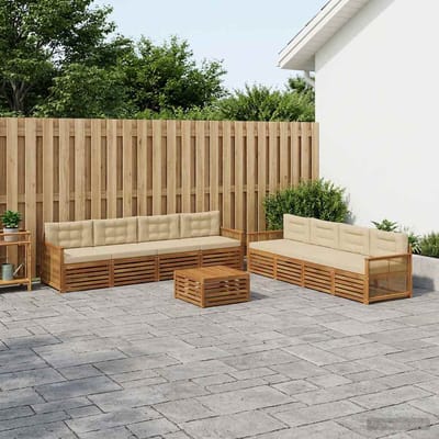 vidaXL - Buiten - bank - set - 9 - st - Natuurlijk - en - Beige