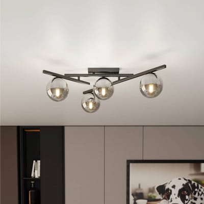EMIBIG LIGHTING Plafondlamp Smart, zwart/grafiet, 4-lamps