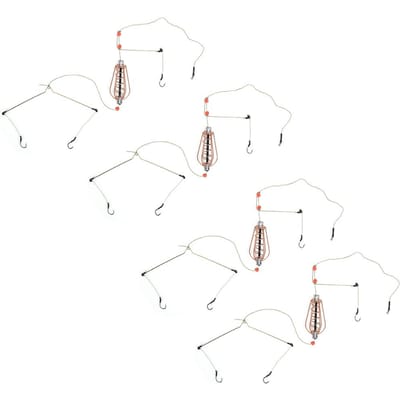 4 STuks Vis Aas Kooi Lokval Mand Voederhouder met Haken Vis Tackle Accessoires Koper 30g koper