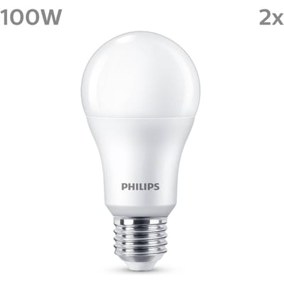 Philips LED spot Standard 13W/827 (100W) Frosted 2-pack E27