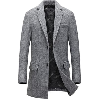 Herfst en Winter Nieuwe Heren Ruitwollen Jas Modieuze Revers Strijkvrije Wollen Jas voor Heren Verdikte Wollen Jas voor Heren 4XL