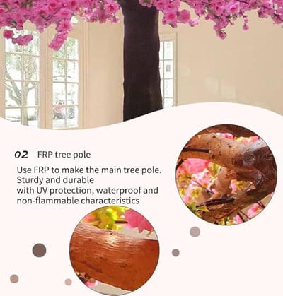 Artificial Cherry Blossom Tree 100x60 cm – Lifelike Pink Peach Blossom Wedding Decoration, Event Centerpiece, Indoor Faux Sakura Wishing Tree, Maintenance-Free Decorative Tree