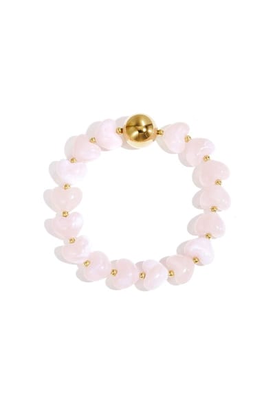 Armband met statement en hartvormige kralen - Verkleurt niet - Cadeau - Goudlief.nl