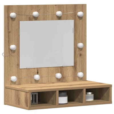 vidaXL - Spiegelkast - Artisan - Eiken - 60 - x - 31,5 - x - 62 - cm - Bewerkt - hout