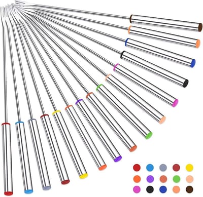 Bondoo fonduevorken 12 stuks 24 cm - fondue vorkjes - fonduevork- fondue vorkjes voor vlees - fonduevorkjes - fondue prikkers - fondue prikkers - fonduevorken set - kaasfondue vorkjes - RVS