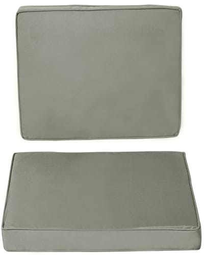 Stoelkussens - 2 Delig - Zit- en Rugkussen met Rits - 56 x 52 cm - Donkergrijs