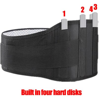 Ceinture Magnétique Thérapeutique Réglable Auto-chauffante Support Dorsal Lombaire Corset Massage Sportif Protecteur M gray