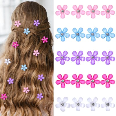 Dailygoods- Haarspelden 20 Stuks - Mini Bloemen Haarspelden - Decoratieve Haaraccessoires - Hars - Geschikt Voor Alle Haartypes - Perfect Voor Bruiloften